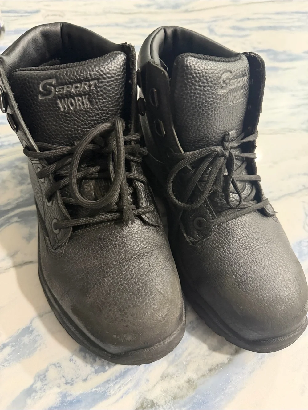 Men's Black Lace-Up Work Boots